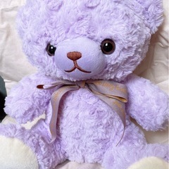 くま　ぬいぐるみ　パープル