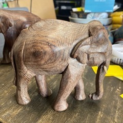 インド製　ゾウ置物　2頭セット　【リサイクルショップ道楽屋】の画像