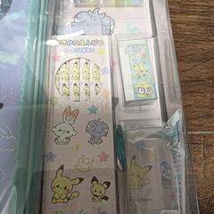 半額50%オフ入学祝いプレゼントにも新品未開封ポケモン文具セットふでばこえんぴつ消しゴムキャップのり下敷きの画像
