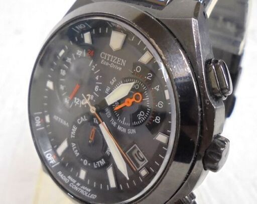 CITIZEN ATTESA 腕時計 E610-T008739 TA 電波ソーラー エコドライブ クロノグラフ デイト シチズン アテ
