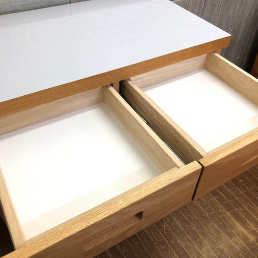 ss6830　ウニコ オープンカウンター ヒュッテ ナチュラル 幅80cm 引出2杯 unico HUTTE キッチンカウンター ダス