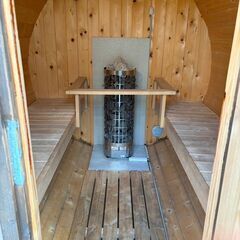 エストニア産バレルサウナ2.8m 電気ストーブセット（別途費用有）の画像