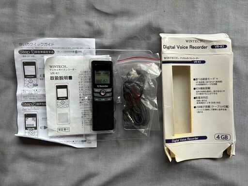 WINTECH　Digital Voice Recorder　デジタルボイスレコーダー　VR-K1　説明書付　未使用