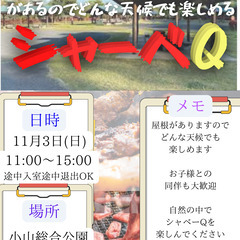 11/3(日)11:00〜 シャーベQin『小山』 スタート❗️...