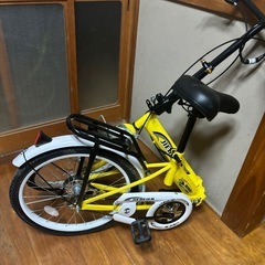 美品黄色折りたたみ自転車