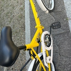 美品黄色折りたたみ自転車