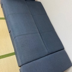 家具 ソファ 3人掛けソファベッド 布張り カウチ付き 引き出し収納ありの画像