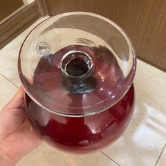 未使用　赤い綺麗なフルーツ皿の画像