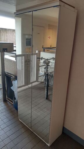全面ミラー付きシューズボックス 鏡付き靴箱