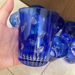 7個 キリコガラス　未使用　コップの画像