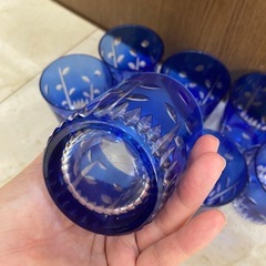 7個 キリコガラス　未使用　コップの画像