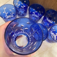 7個 キリコガラス　未使用　コップの画像