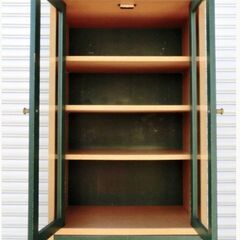 おしゃれ♪ 洋風デザイン 食器棚 キッチンボード ガラス戸 レトロ