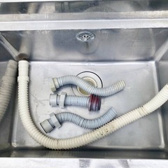 タニコー tanico 2槽シンク 業務用 シンク 流し台 バックガード付き ステンレス製 の画像