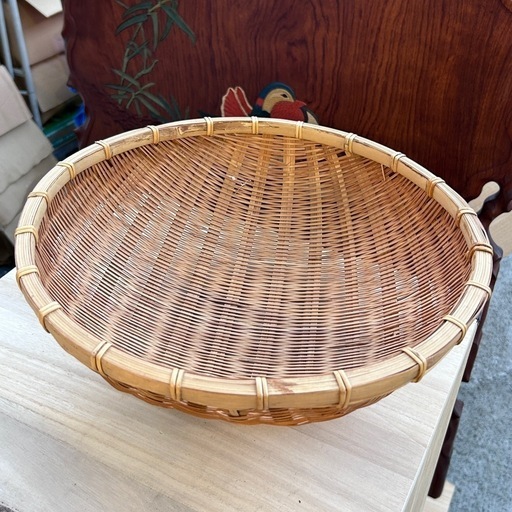 竹細工　竹ざる　35cm 古道具