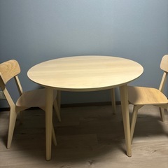 IKEA LISABO ダイニングテーブル イス2脚セット