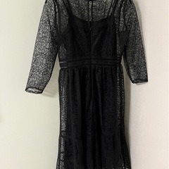 【美品】Lilly brown チュールレースドレス 刺繍ワンピース 結婚式 黒の画像