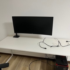 テレワークデスク　パソコンデスク白
