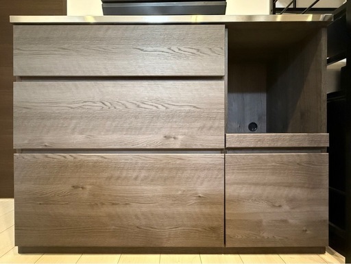 ※金額交渉可《大川家具》食器棚/キッチンカウンター　幅120  試用期間1年