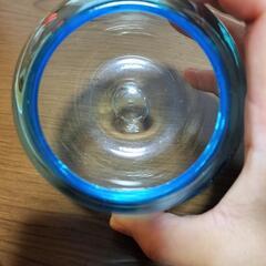 0円★水色ガラス小物入れ★の画像
