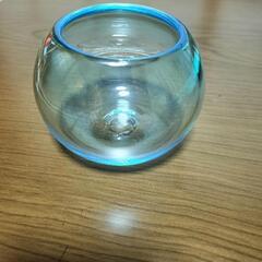 0円★水色ガラス小物入れ★