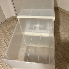 無印良品製　ポリプロピレン衣装ケース　引出し式　深二つの画像