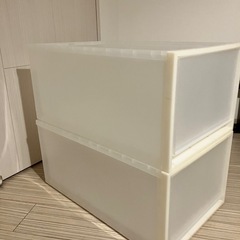 無印良品製　ポリプロピレン衣装ケース　引出し式　深二つの画像