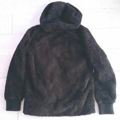 パーカー　ジャケット　フリース　ボア　フード付き　長袖　冬服　M　ブラックの画像