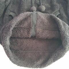 パーカー　ジャケット　フリース　ボア　フード付き　長袖　冬服　M　ブラックの画像