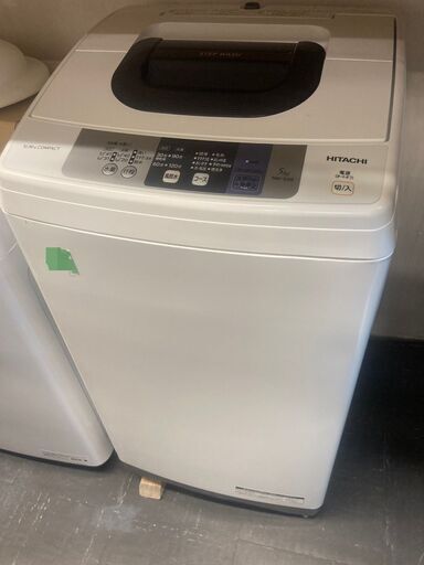 ☆中古￥6,800！HITACHI　5.0kg洗濯機　家電　NW-50B型　2018年製　幅54㎝ｘ奥行51㎝ｘ高さ97㎝　【BJ047】