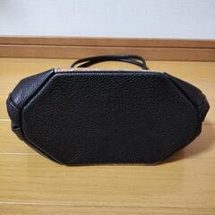 希少　和装用バッグ 黒と金色のレザーヴィンテージハンドバッグの画像
