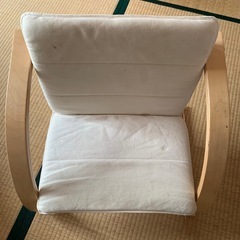 椅子: IKEA ポエングの初期 ローチェア 型 ホワイト コットン イケア POÄNG の画像