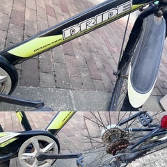 【お取引中】26インチ ドライド 子供用 ジュニア　自転車 黒×黄色 6段変速 スピードウォッチ付き 　の画像