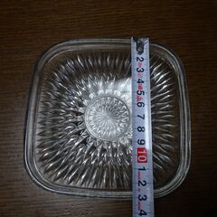 ◆昭和レトロ◆角型ガラスプレート4枚◆ケーキ皿・取り分け皿◆の画像
