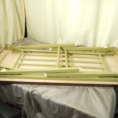 【紋別市発】 折りたたみ式 会議用テーブル 大きさ 幅120奥行き45cm（棚付)組み立て不要 業務用 ミーティングテーブル 長テーブル 業務用　の画像