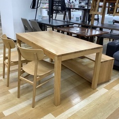 【トレファク ラパーク岸和田店】無印良品 ベンチダイニング4点セ...