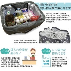 送料込み新品　保冷機能有り、折りたたみレジかごトートバッグ　エコバッグ の画像