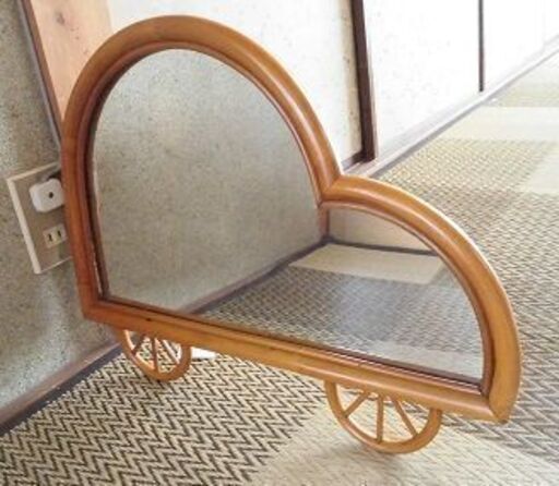 車型・藤製かがみ・昭和レトロ