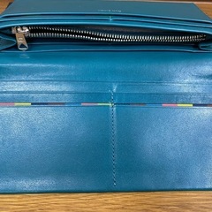 極美品　ポールスミス　Paul Smith フォールドエッジ　長財布　ターコイズブルーの画像