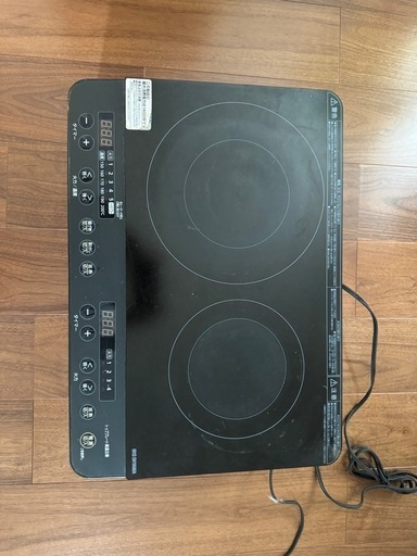 アイリスオーヤマ　2口IHコンロ　IHK-WKT22-B