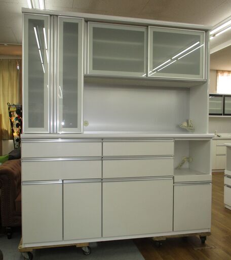 R066 最高級 古賀家具 大型キッチンボード、食器棚、幅174cm Used・キレイ