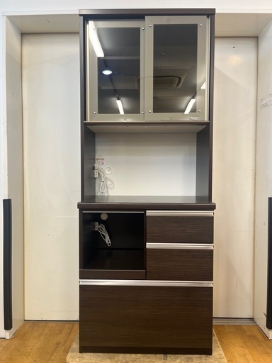 N742★松田家具製★レンジボード★食器棚★キッチンボード★幅775mm