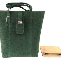 Do-52 シャーク　ハンドバッグ　緑　グリーン　本革　艶消　レディースの画像