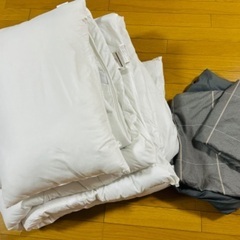 ほぼ未使用ニトリ　ベッド用シングル布団、カバー6点セット