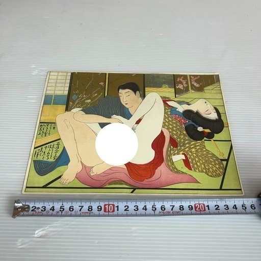 k1010604  春画 浮世絵 木版画 美人図 錦絵 艶本 枕絵 春宮図 秘画 裸婦 大判  中古 現状品  風俗画報 美人画 アート