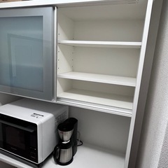 値下げ【2023年購入美品】IDC大塚家具購入　松田家具　カップボード食器棚　キッチンボードの画像