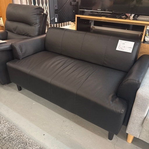 IKEA 2人掛けソファ　ブラック