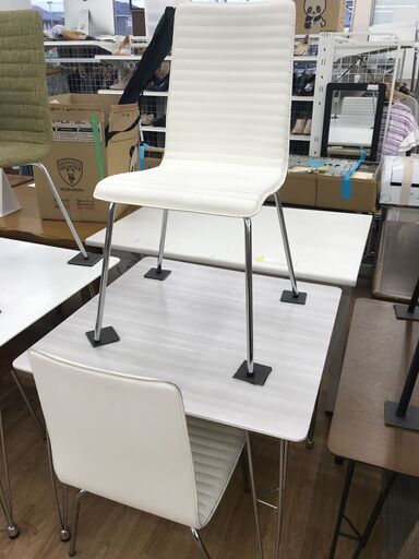 ★ジモティ割あり★ ニトリ ダイニングセット　2人用　ホワイト    H69×W75×D75  クリーニング済み KJ6465
