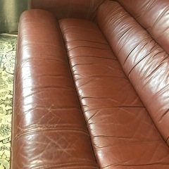 本革ソファー　3人掛け用の画像