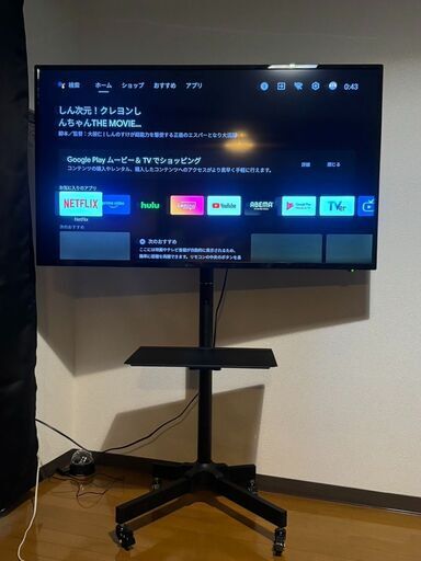 セール中【中古】Android TV ネット動画視聴専用 50インチ 4K スマートテレビ　スタンド込